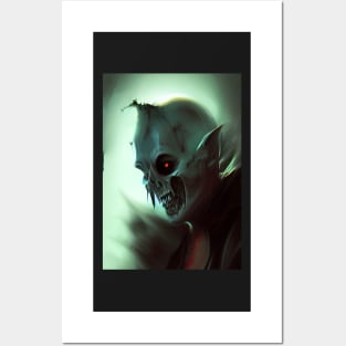 SPOOKY BLUE TINGED HALLOWEEN VAMPIRE Posters and Art